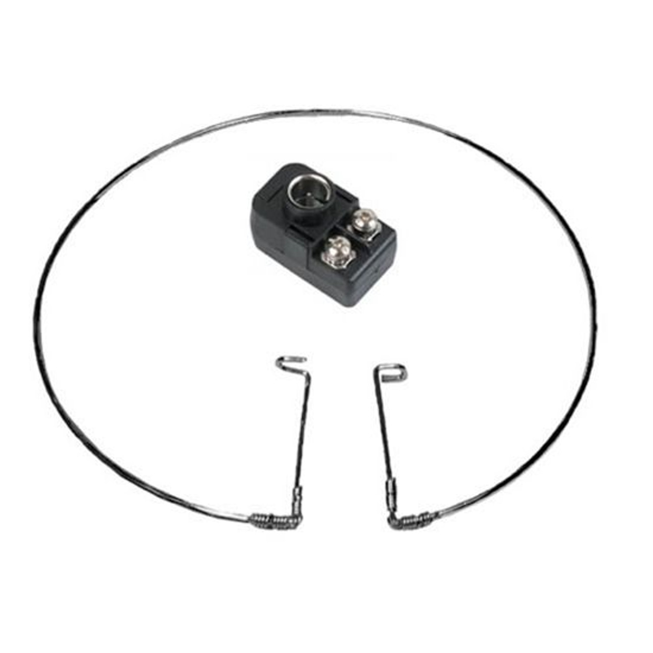 Eagle UHF Antenna Loop Inside 300 Ohm Chrome Plated Brass Swivel Bracket with 300 to 75 Ohm Balun Fits Back of TV Set Fully Adjustable Antenna Loop Enhances UHF Television Reception Swivel Leg Easy Connection