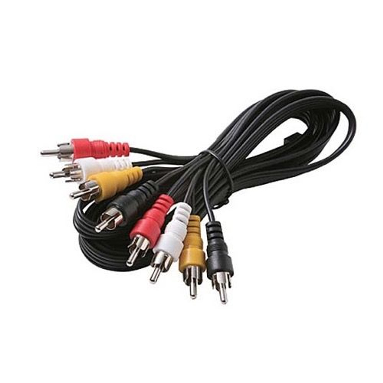 Eagle 6' FT 4-RCA Male Plug Each End Quad Audio Video Cable Stereo R/Y/W/B Audio Video Cable Composite A/V Digital Signal Hook-Up Jumper with RED WHITE YELLOW BLACK Plug Connectors