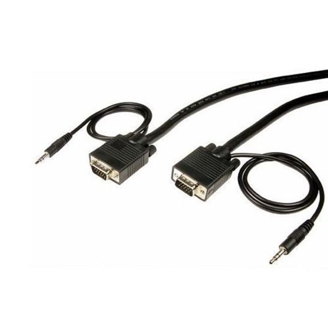 Steren 253-206BK 6' FT SVGA HD15 3.5mm Stereo Cable Shielded PC Laptop to Projector Video Display Monitor Cable Audio Male Mini Phone Data Transfer Interconnect Computer Cable, Part # 253206-BK