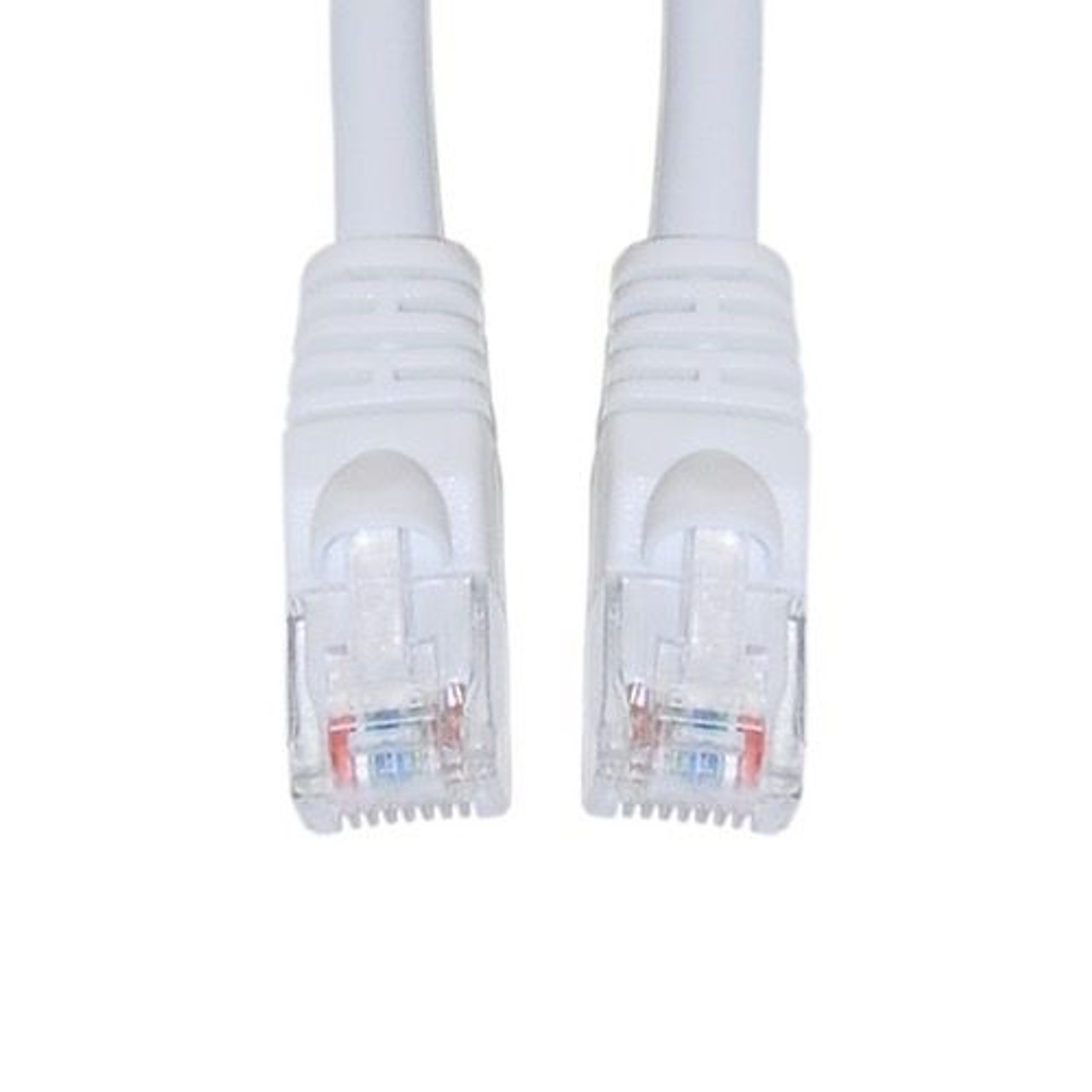 Eagle 50' FT CAT5e Patch Cord Cable White UTP RJ45 Each End Gold Snagless Network Ethernet Booted 350 MHz RJ-45 24 AWG Copper Stranded Enhanced Category 5e High Speed Data Computer Gaming Jumper