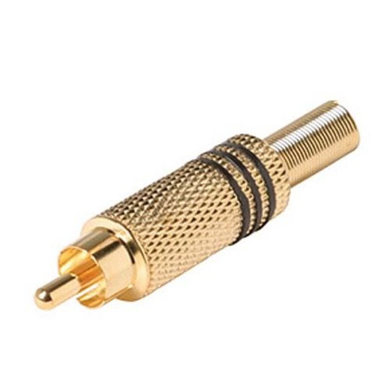 Eagle Gold Plated RCA Male Coaxial Connector RG59 Spring Relief Sleeve RCA Male Phono Audio Video Jack Plug Connector Solder Type RCA RG-59 Cable Adapter A/V Signal Connector