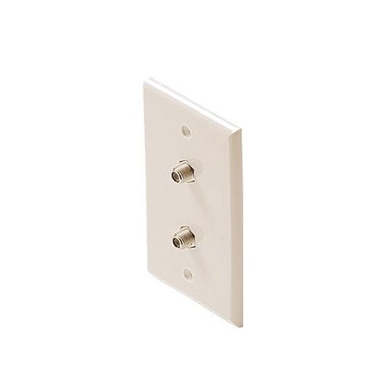 Eagle Wall Plate Dual F Video Jacks Light Almond Coaxial Type TV Female Jacks Light Almond Coax Cable Video HD TV Antenna 75 Ohm Signal Plug Connector Flush Mount Outlet 2 Port Cover