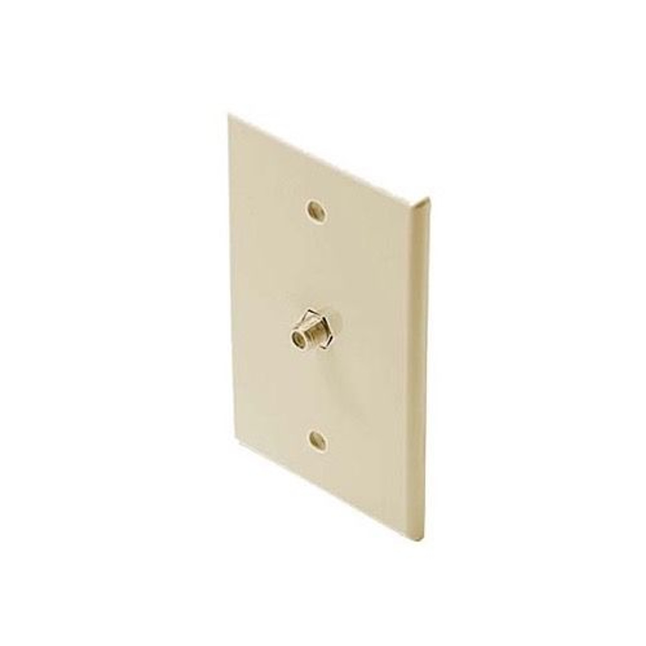 Eagle Midsize F-Connector Wall Plate Ivory HDTV Video Oversize 3 1/8" Inch Wide x 4 7/8" Tall F-81 Wall Plate 75 Ohm 1 Pack TV Aerial Antenna Plug