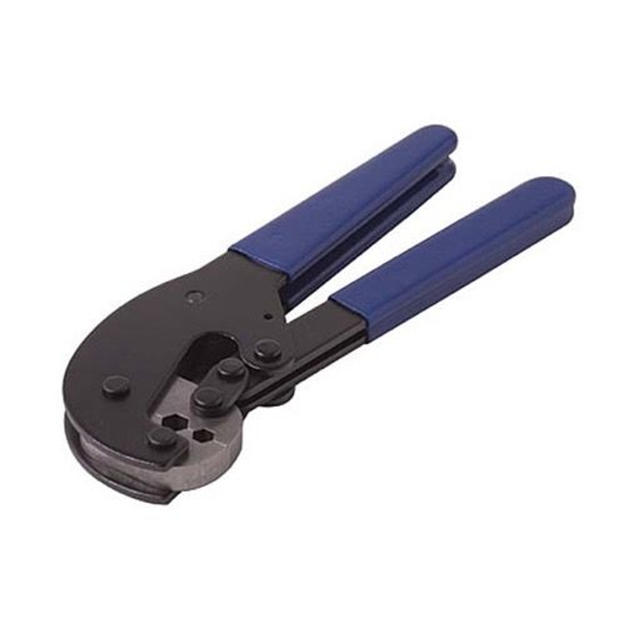 Eagle RG11 Hex Crimp Tool 2 Cavity RG11 RG6 RG59 Coaxial Connector Termination Hardened Steel 9 Inch Pro Grade with Blue Cushioned Grip RG-11 RG-6 RG59 Coaxial Hex Crimping Crimper Heavy Duty