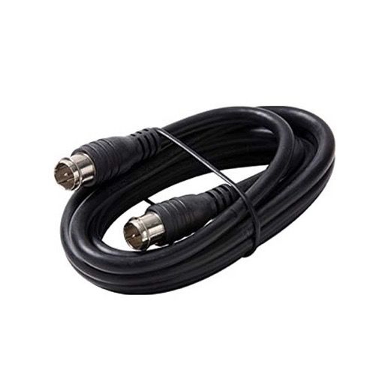 Eagle 12' FT RG59 Coaxial Cable with Quick Disconnect F Connector Each End Black RG-59 Coaxial Jumper Cable TV Video Extension Audio Plug Hook Up