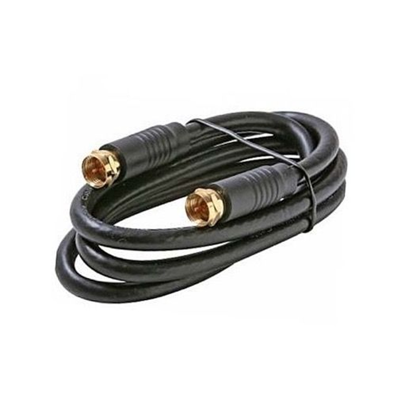 Eagle 25' FT RG6 Coaxial Cable Black with Gold F Connector Each End Satellite High Performance RG-6 F to F Audio Video Signal 75 Ohm Component Shielded Connector HDTV Jumper