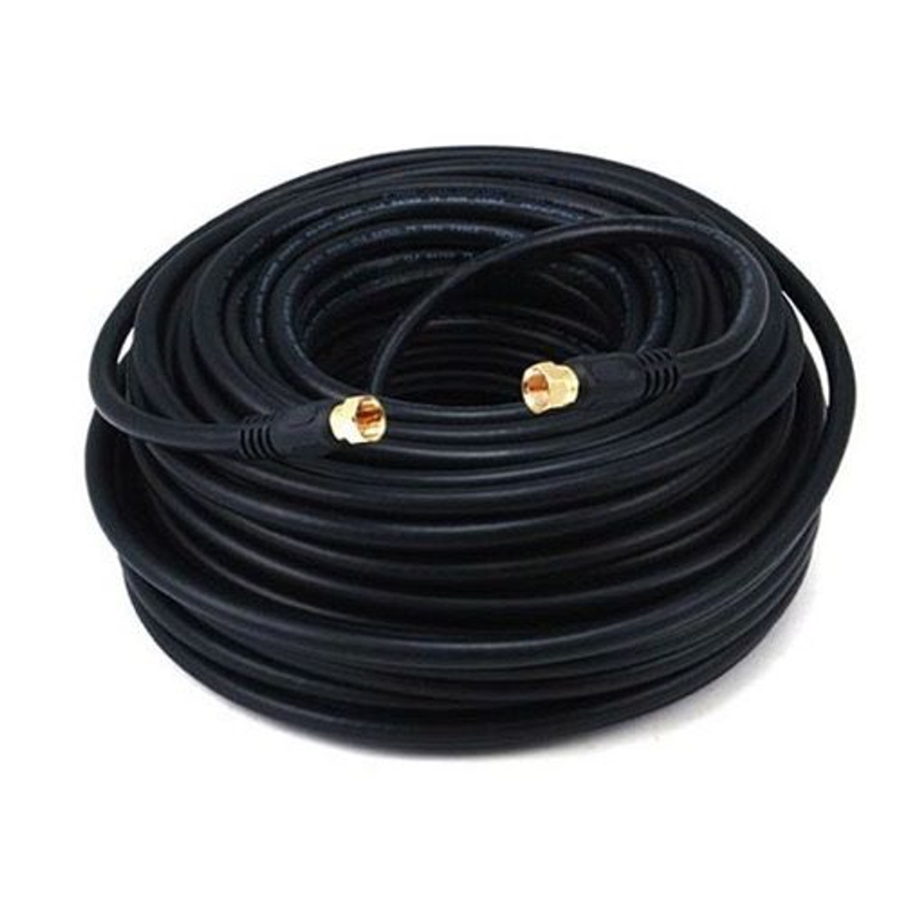 Eagle 75 FT RG6 Coaxial Cable Black 2200 MHz 75 Ohm with Brass F-Connector With Weatherproof O-Ring Silicon Sealed Satellite RG-6 Coax Cable Digital TV Signal Distribution Line Video Jumper