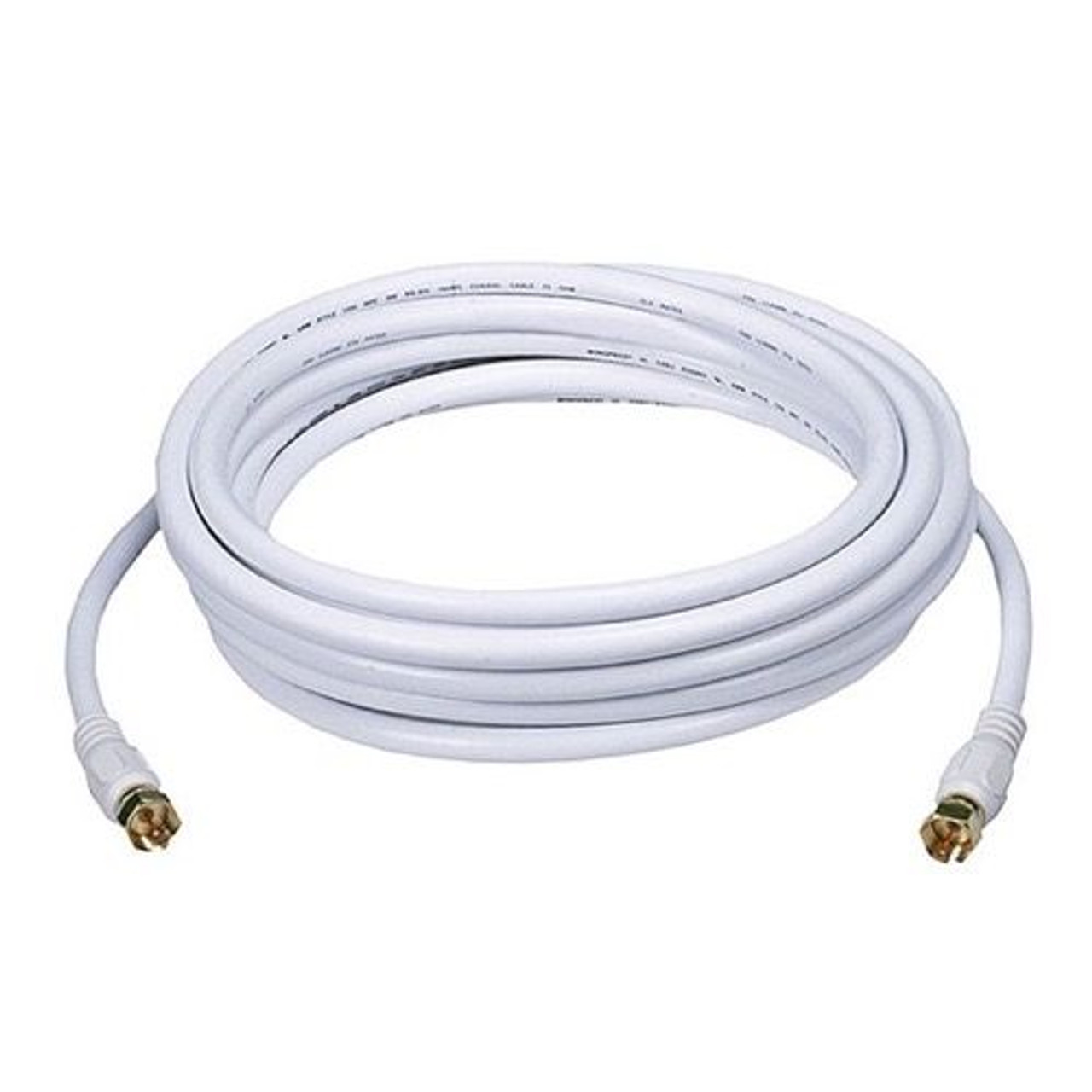 Steren 215-412WH 12 FT RG6 Coaxial Cable White with Gold F-Connector Each End 75 Ohm 3 GHz RG-6 RG6 Coax Cable Digital Satellite Dish TV Signal Distribution Line Video Jumper, Part # 215412-WH