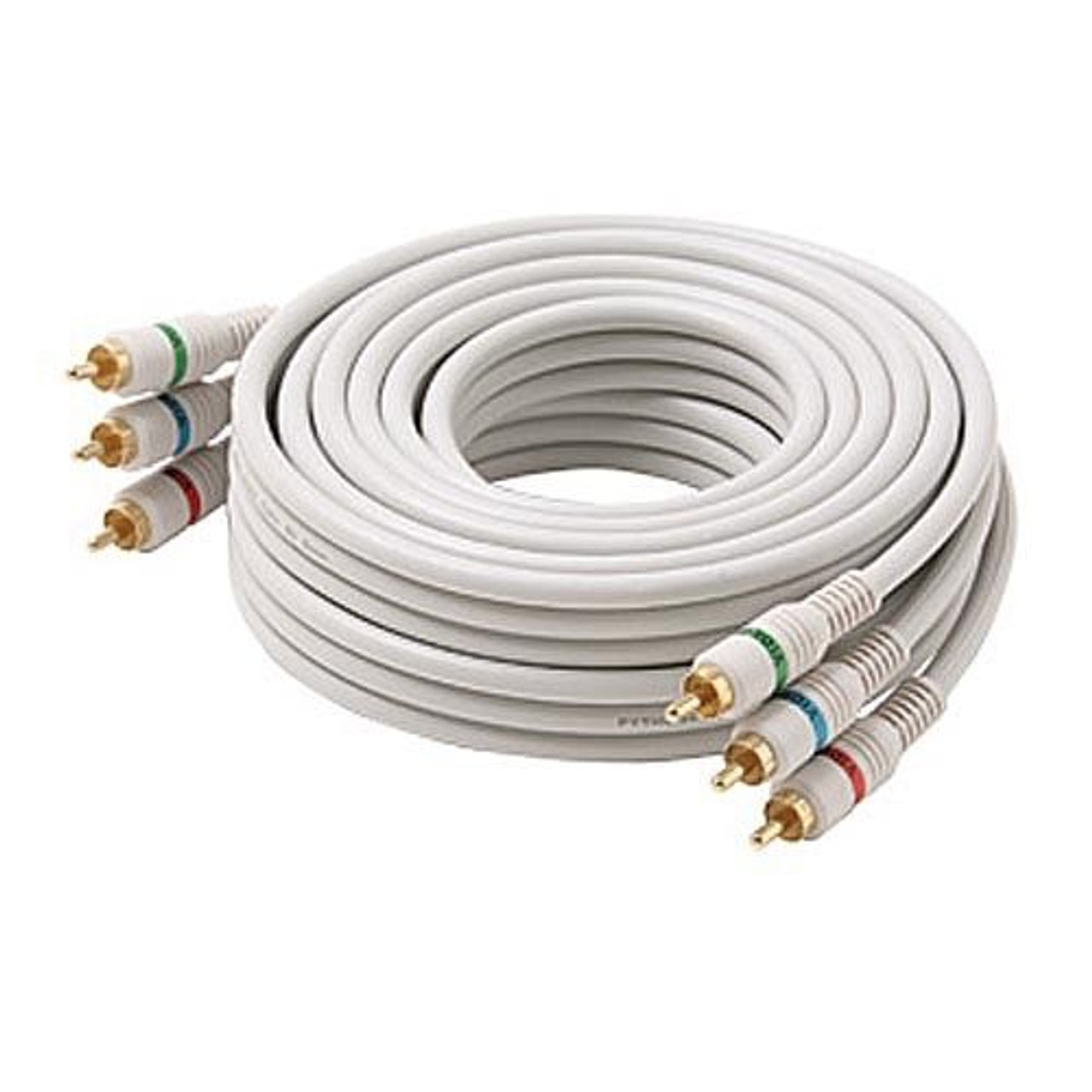 Steren 216-503IV 3' FT Python Component Video Cable 3 RCA Male Each End Double Shielded Ivory Heavy Duty Gold Plated Connectors Fully Molded Color Coded Digital Signal Jumper, Part # 216503-IV