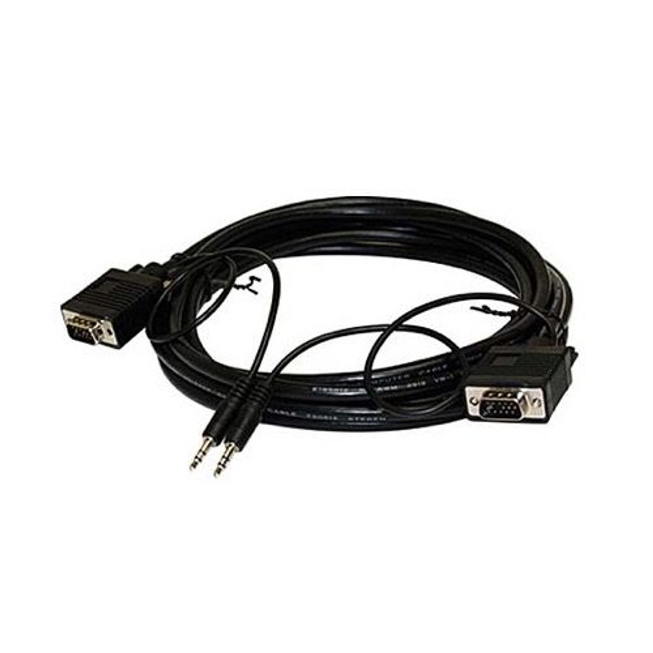 Eagle 12' FT VGA Cable HD15 3.5mm Stereo Monitor HD PC Laptop Shielded Video Monitor Cable Male Mini Phone Data Transfer Interconnect Computer Cable