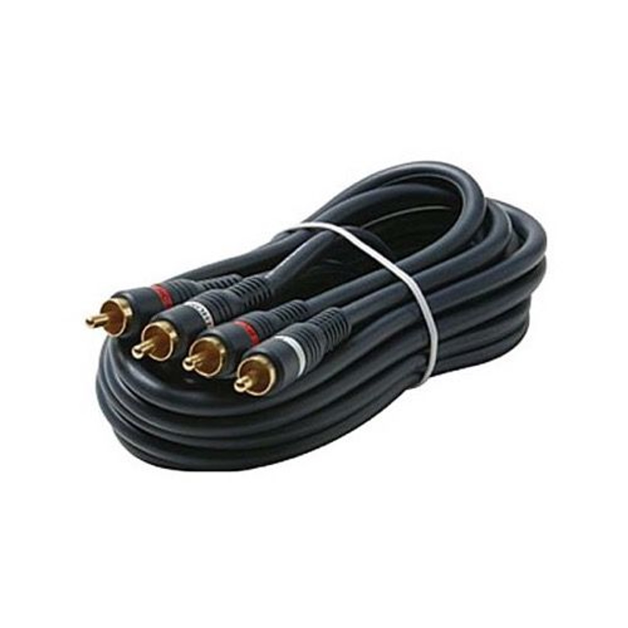 Eagle 75' FT Dual RCA Cable Audio Video Male to Male Gold Python Home Theater 2-RCA Blue Shielded Audio Cable with High-Retention RCA Plug Connectors