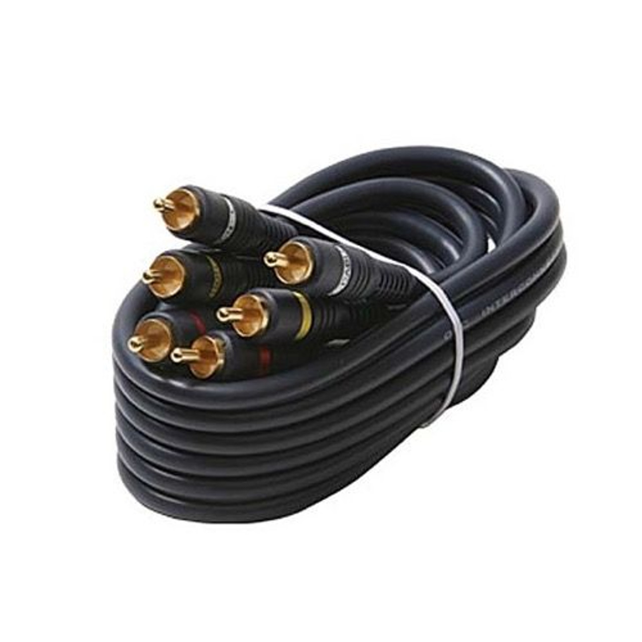 Eagle 75' FT Python 3 RCA Male to 3 RCA Male Composite Cable Gold Plate Connectors Blue Audio Video Shielded Home Theater Stereo RCA Composite Cable