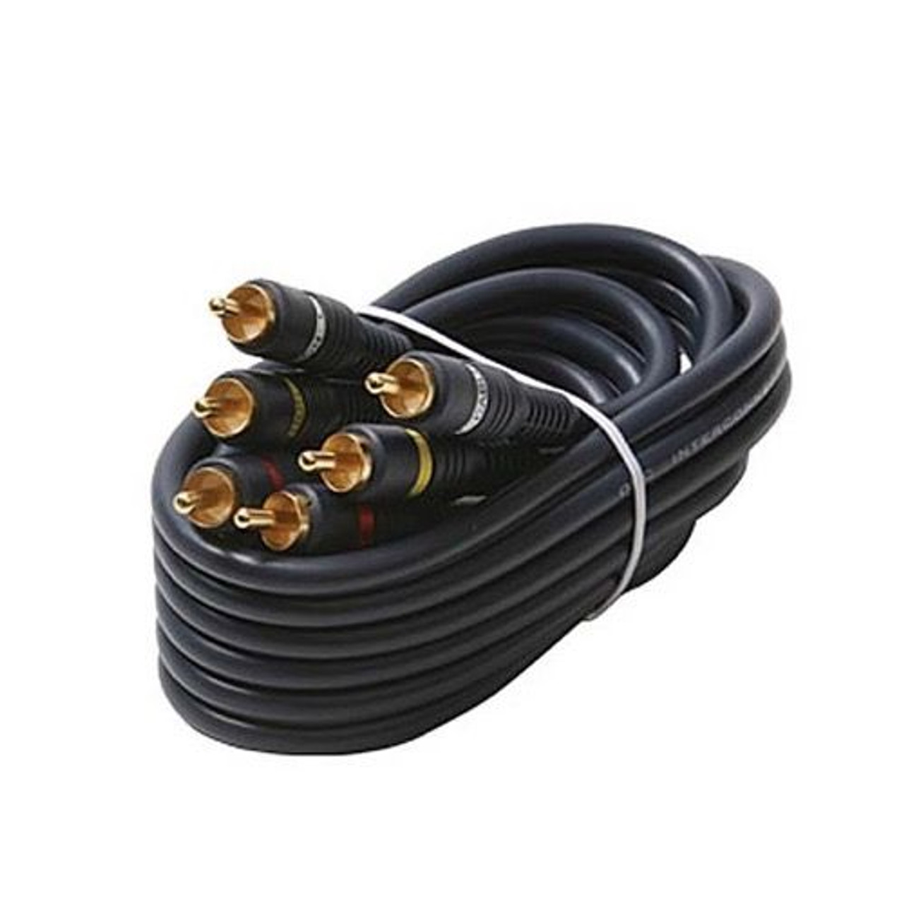 Eagle 100' FT 3 RCA Composite Cable Male to Male Gold Python Home Theater Plate Connectors Blue Audio Video Shielded Stereo RCA Composite Cable