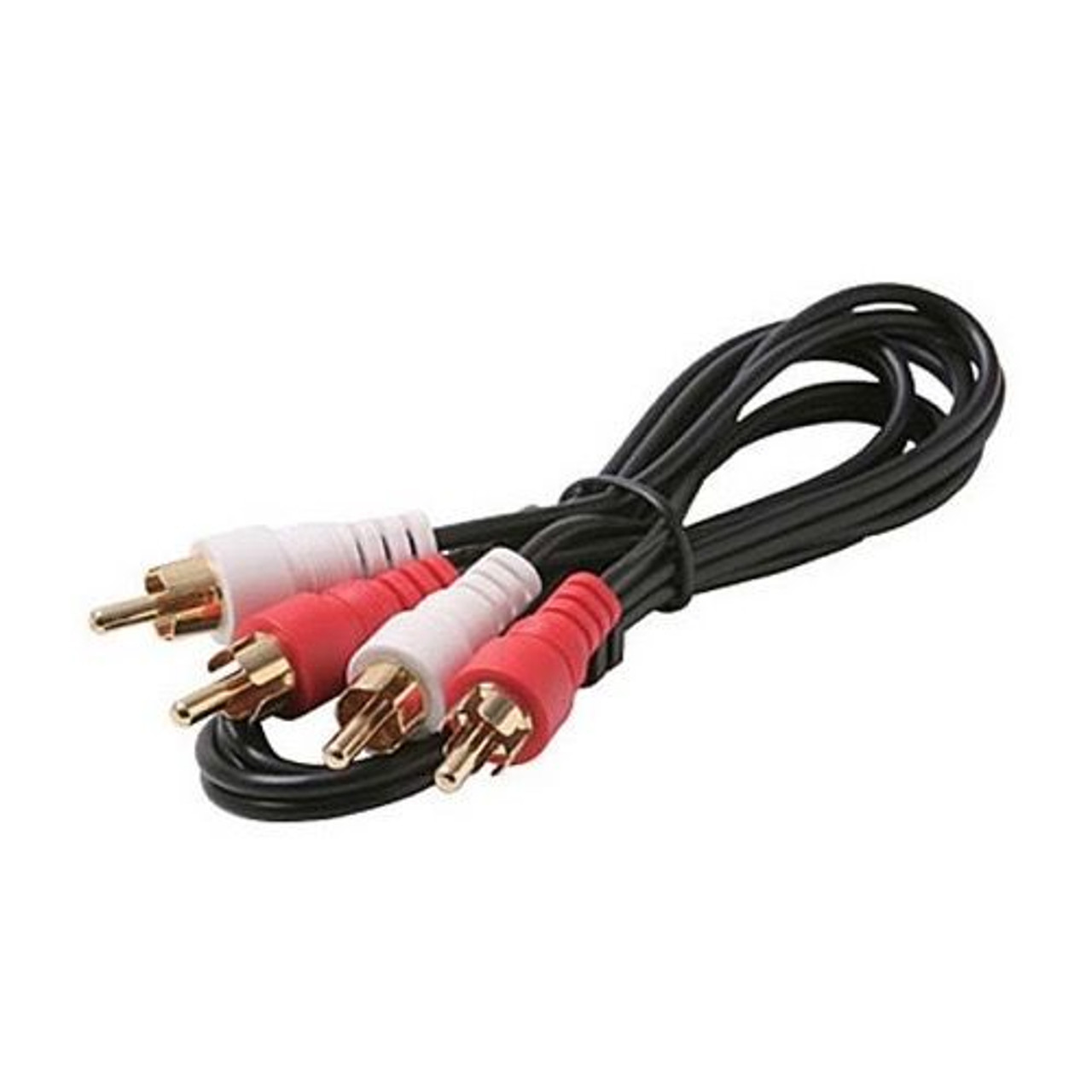 Eagle 25 FT Dual Male RCA Cable Stereo Gold Shielded Patch 2 Male Gold Plated Stereo Audio Patch Cable 2 RCA Male Plug Connector Each End Shielded R/W Component A/V Plugs Color Coded RED WHITE Connector