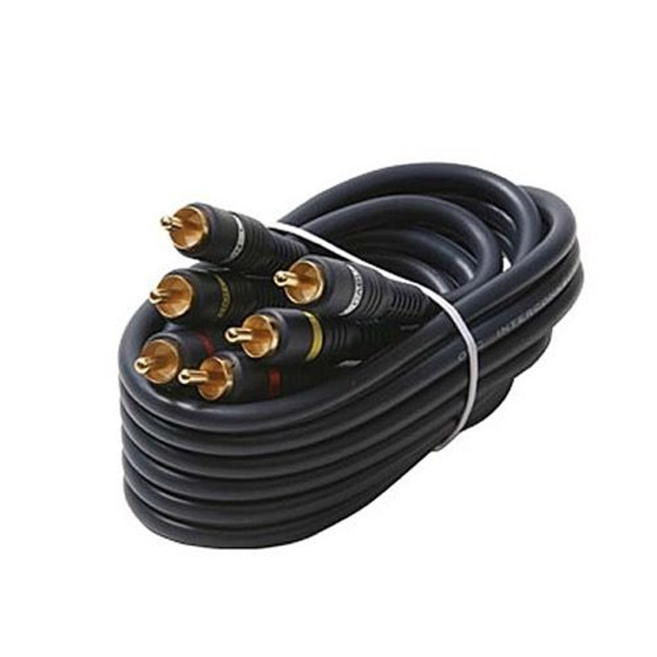Eagle 50' FT 3 RCA Composite Cable Male to Male Python Gold Home Theater Audio Video Stereo Connectors Blue Shielded RCA Composite Cable