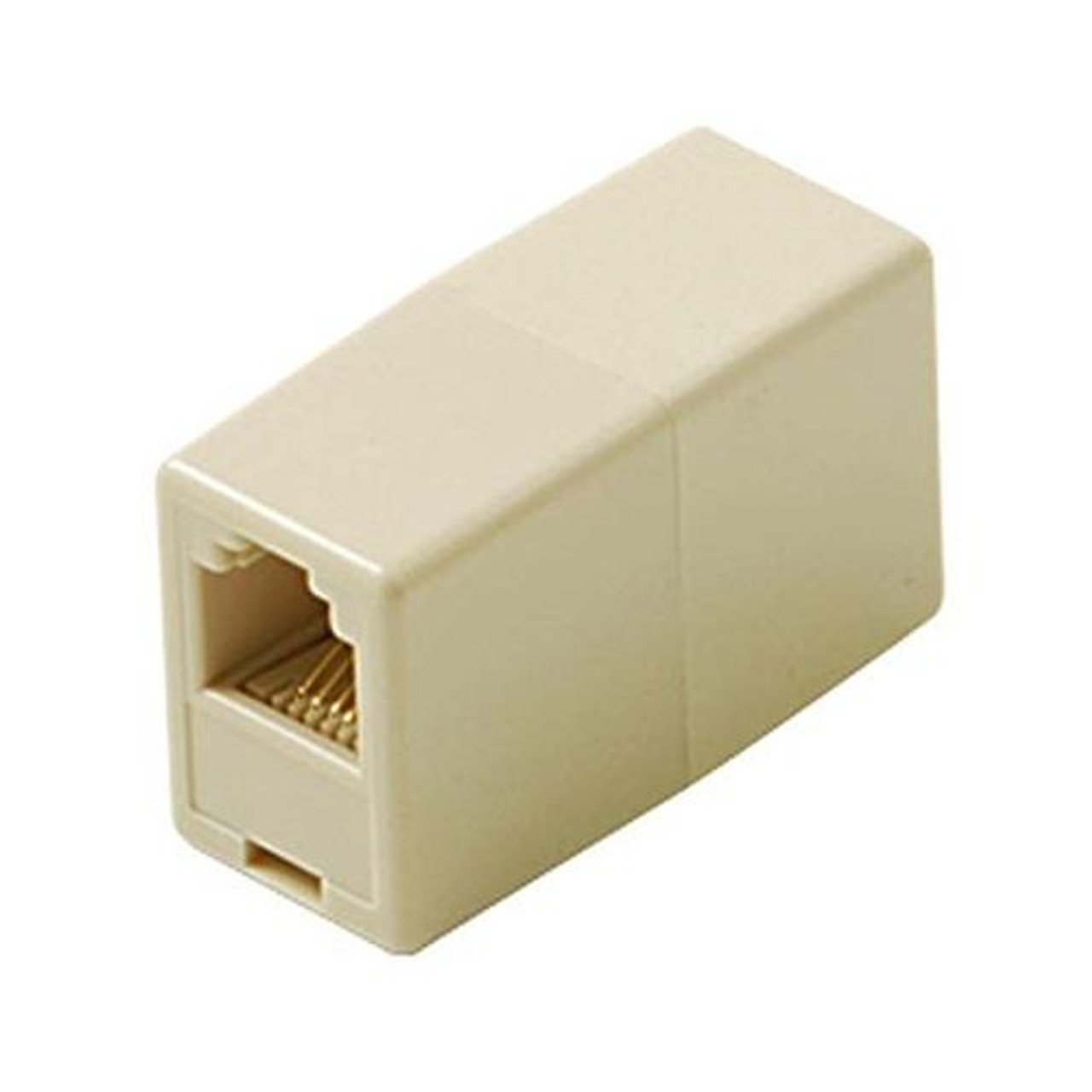 Steren 300-034-IV-10 4-Conductor Coupler Phone Ivory Modular Coupler In-Line Telephone RJ11 Phone Inline Adaptor Cord RJ-11 Jack Plug Extension Add-On Cable Splice Connection, 10 Pack, Part # 300034-IV-10