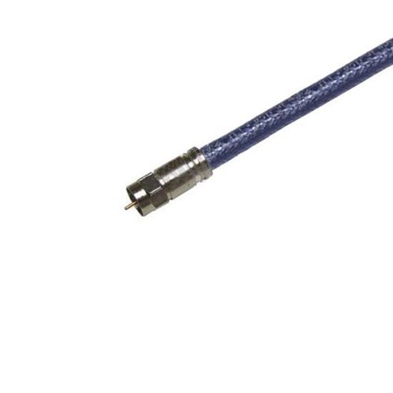 Eagle RG6/U Quad Coaxial Cable 3' FT with Compression F-Connectors Studio Grade RG-6 Quad Shield INTERCONN Blue Jumper 75 Ohm, UL Listed CATV Quad Shielded Copper Clad Center Conductor High Resolution