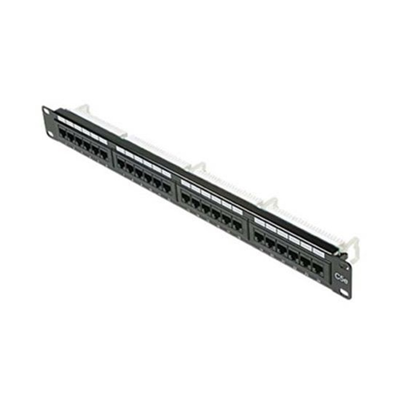 Eagle 24 Port CAT5E Patch Panel 110 Punch Down Pro Grade Fast Media Rack 19" Inch Rack Mount RJ45 110-IDC UL 22-26 AWG Strain Relief System Ethernet Loaded