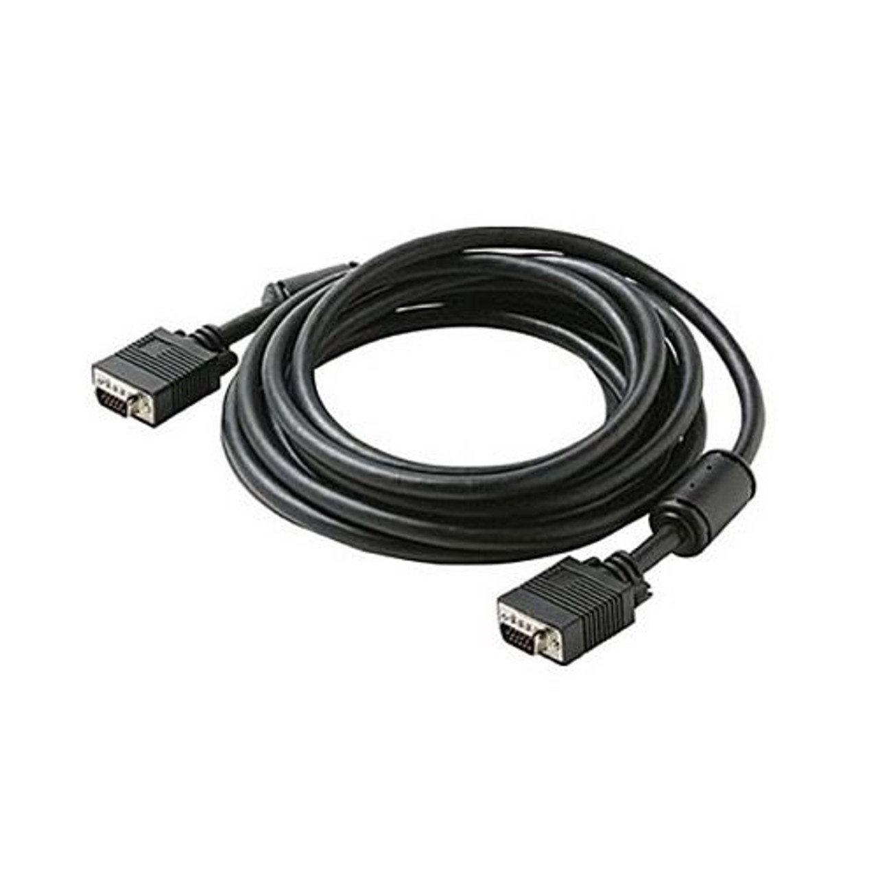 Steren 253-350BK 50' FT VGA SVGA Cable HD15 Male to Male Black Monitor With Ferrite Commercial Grade 0.7 Inch 15 Pin With Ferrite VGA to VGA Data Transfer Interconnect Computer Cable, Part # 253350-BK