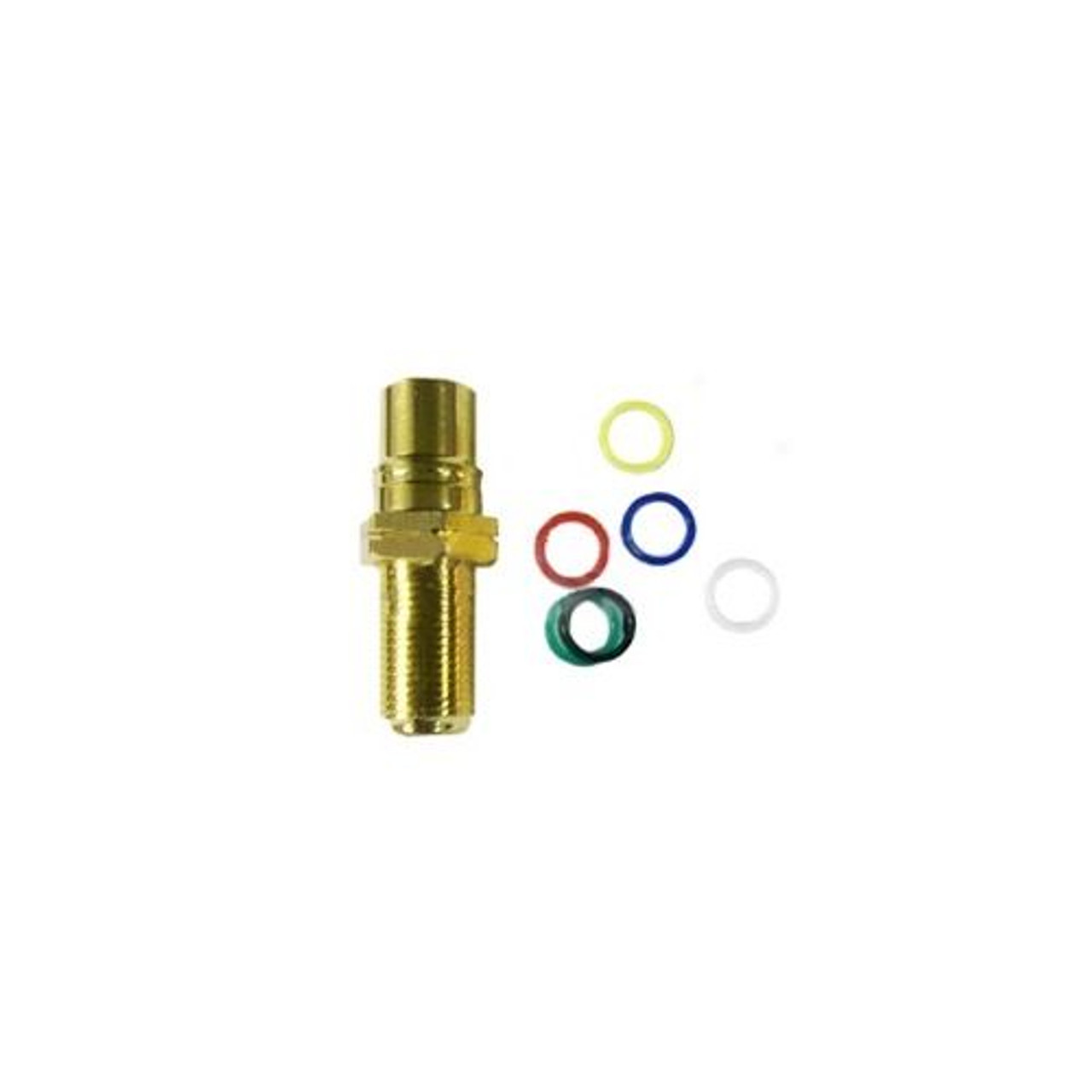 Steren 251-501 RCA Jack Female to F81 Panel Mount Adapter Gold Connector Coupler Audio Video Gold Plate Brass Insert Color Bands Round Adapter Insert Wall Plate RCA to F81 Plug Jack 1 Component Connector, Part # 251501