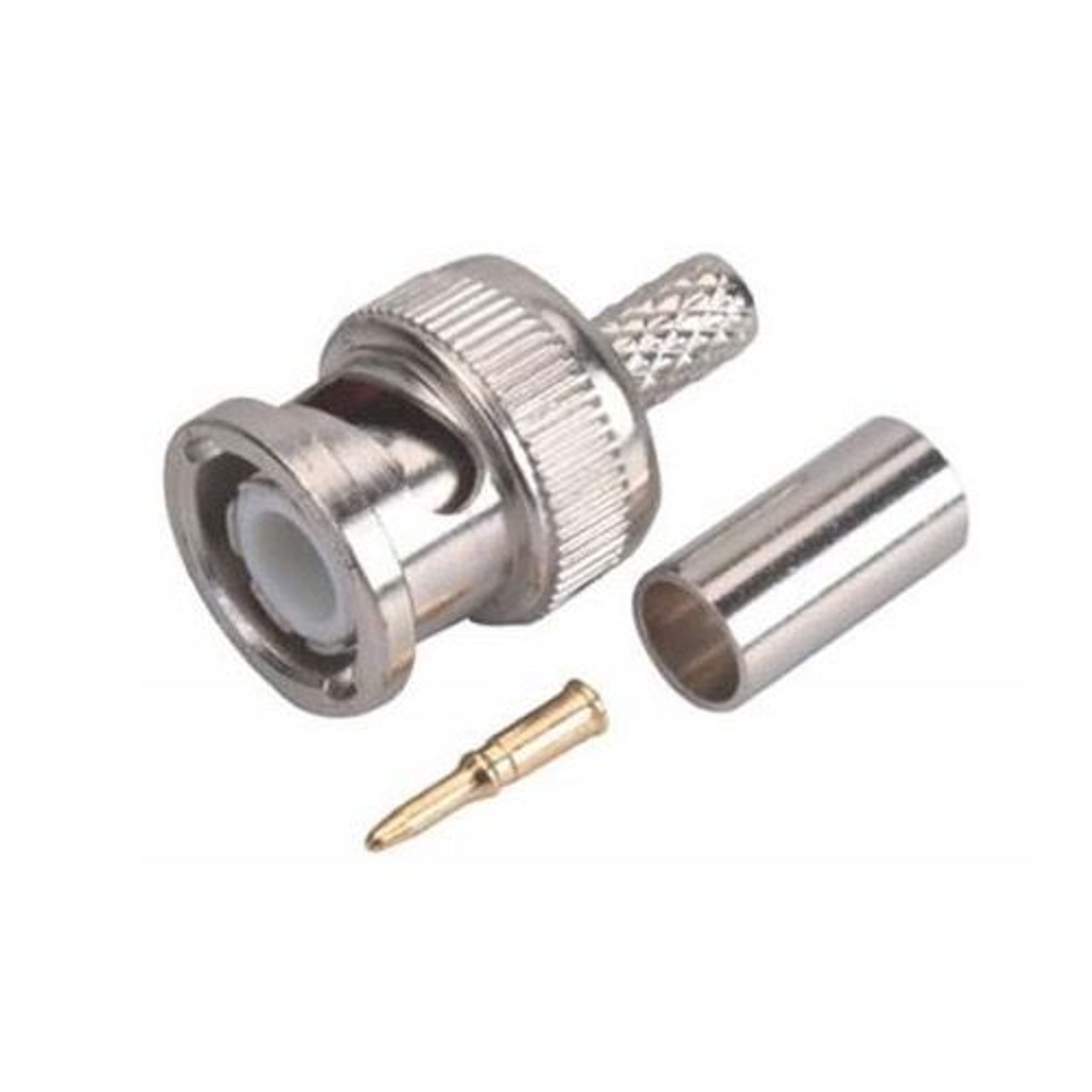 Steren 200-145 RG58 BNC Coaxial Connector 3 Piece Crimp on Commercial Grade Nickel Plate Male, Part # 200145