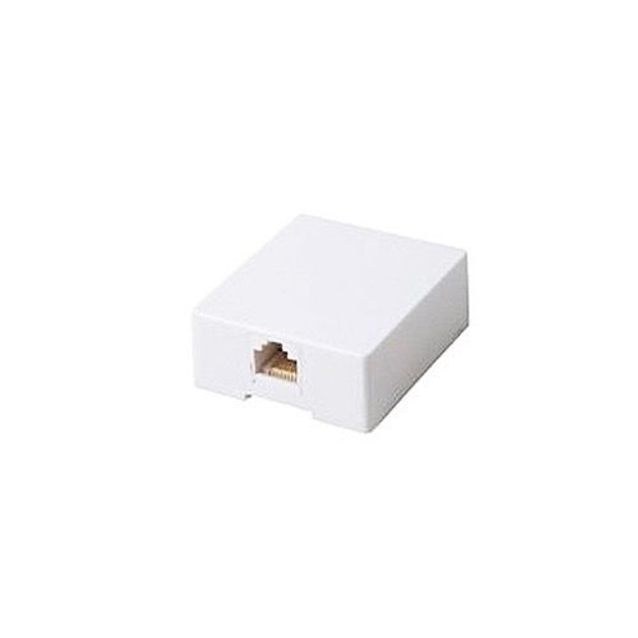 Steren 300-149WH Data Surface Mount Jack  8 Conductor White Modular Block UL Gold Contacts 8P8C 1-Port RJ45 One Port Data Block Phone Line Cable Connect Wall Box Plug