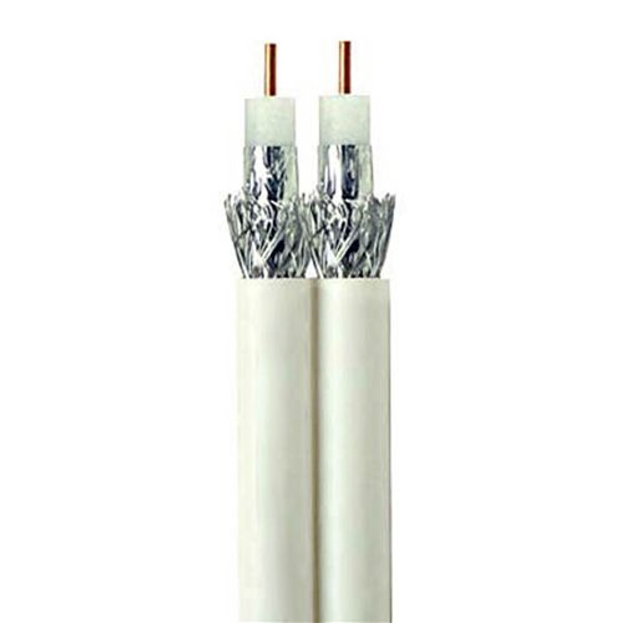 Steren 200-948WH Dual RG6 Coaxial Cable 500' FT White 3GHz CCS 18 AWG UL Dual Coaxial Cable Wire HDTV Satellite Center 60% Braid Dual RG-6 Copper Clad, Part # 200948-WH