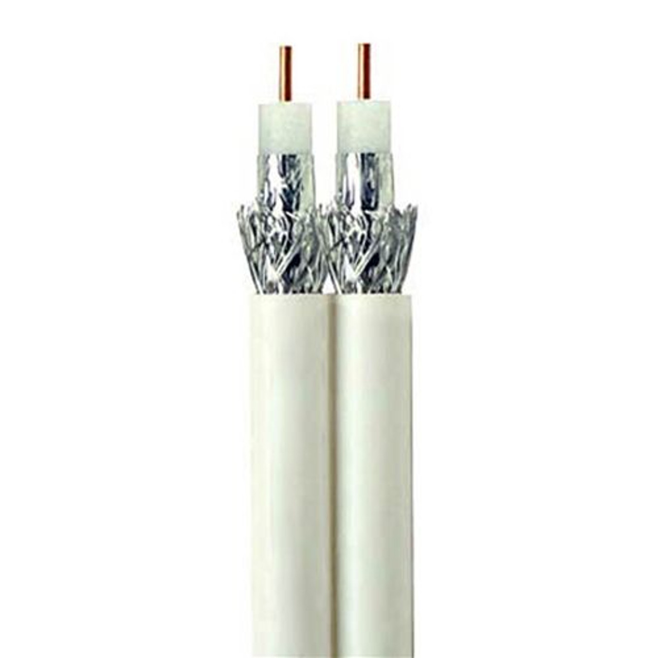 Steren 200-948WH-100 Dual RG6 Coaxial Cable 100' FT White 3GHz CCS 18 AWG UL Dual Coaxial Cable Wire HDTV Satellite Center 60% Braid Dual RG-6 Copper Clad, Part # 200948-WH-100