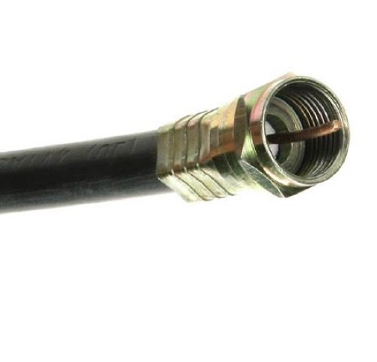 Eagle 8' FT RG6 Coaxial Cable Black with Gold F Connector Installed Each End RG-6 F to F Audio Video Signal 75 Ohm Component Shielded Connector HDTV Jumper