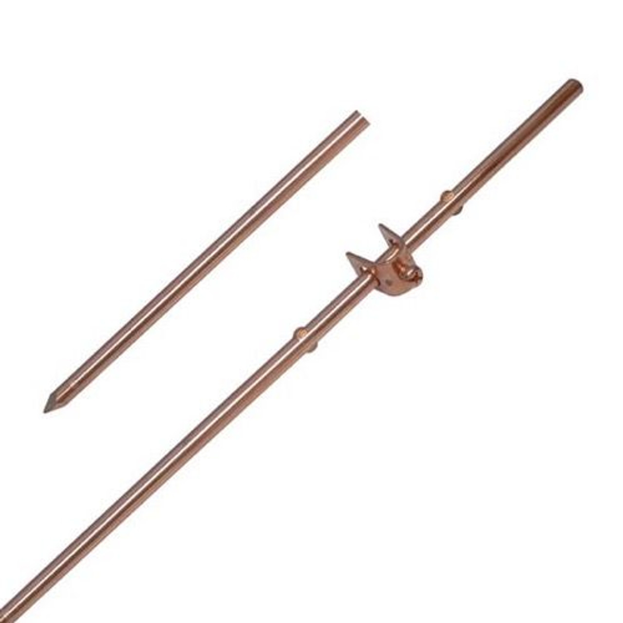 Axis 4' FT Ground Rod x .375 PET10-6000 Copper Plate 3/8" In Diameter Bonded DIRECTV Approved Grounding Rod 4 Foot Antenna Electrode Satellite Dish TV Aerial Electrical Wire Ground / Lighting Rod with Clamp