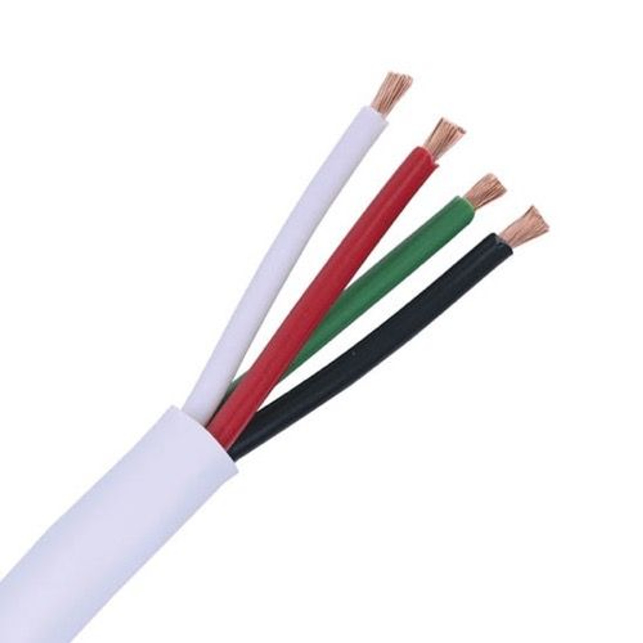 Steren 255-934WH 16 AWG Ga Bulk 4-Conductor In Wall Speaker Cable White Pro Grade Audio Digital Speaker Stranded Copper High Strand Count PVC Jacket UL Listed In-Wall Flexible Signal Transfer