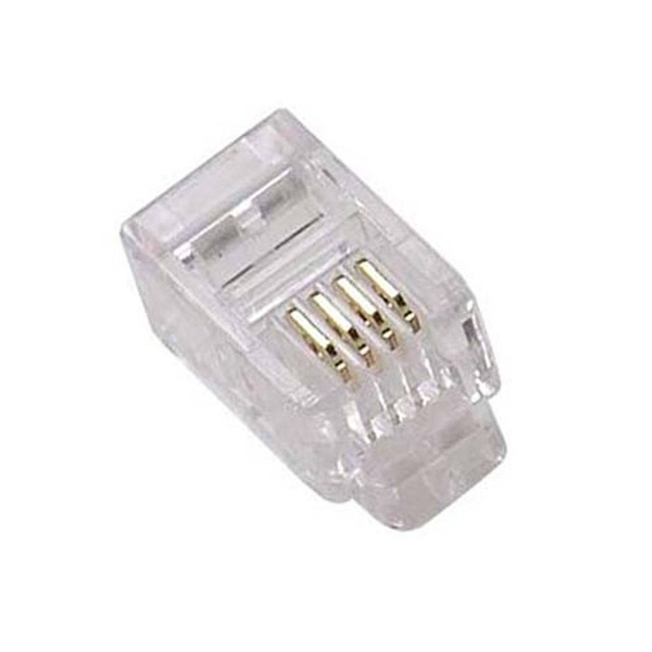 Eagle RJ22 Phone Handset Plug Connector 100 Pack Flat Stranded 4 Conductor Modular