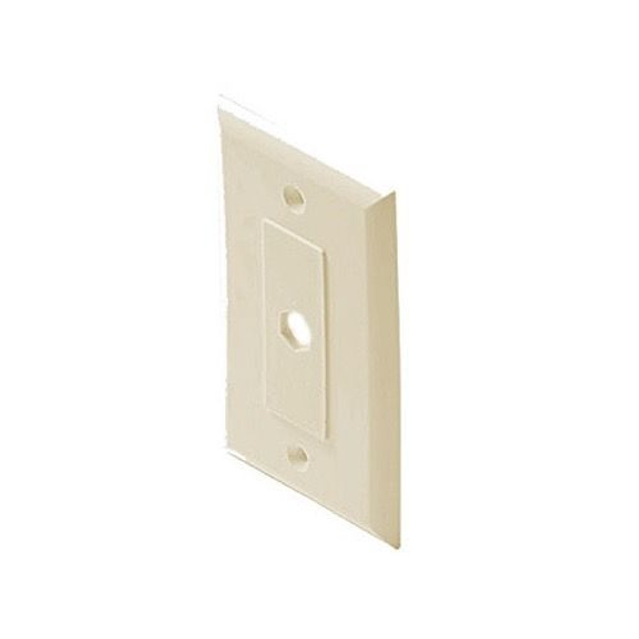 Eagle Wall Plate Ivory Single Hex Hole Decorator Style 1-Socket Faceplate Single Gang Coaxial Pass Through Connector Device Cable Hole 75 Ohm Plug Connector Nylon Flush Mount Cover