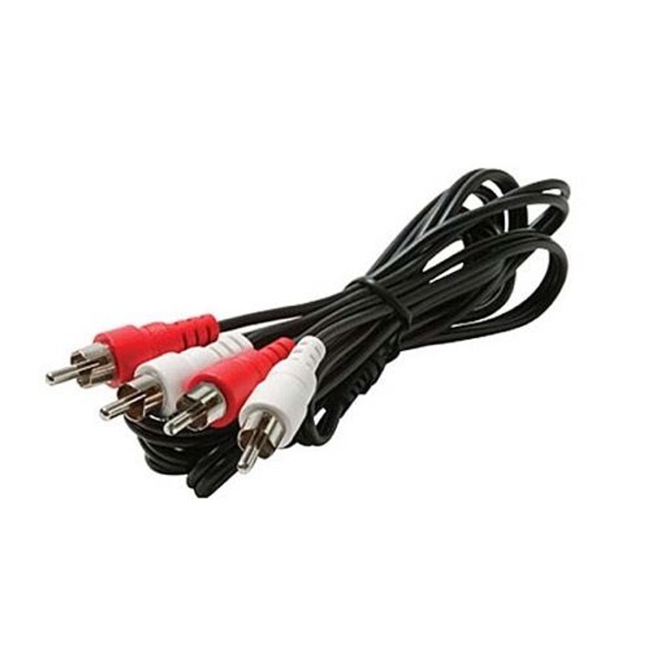 Eagle 20' FT Dual RCA Cable 2 RCA Male Each End Stereo Audio Black Patch Cord Dual Nickel Plated Shielded R/W Component A/V Plugs Color Coded Connector