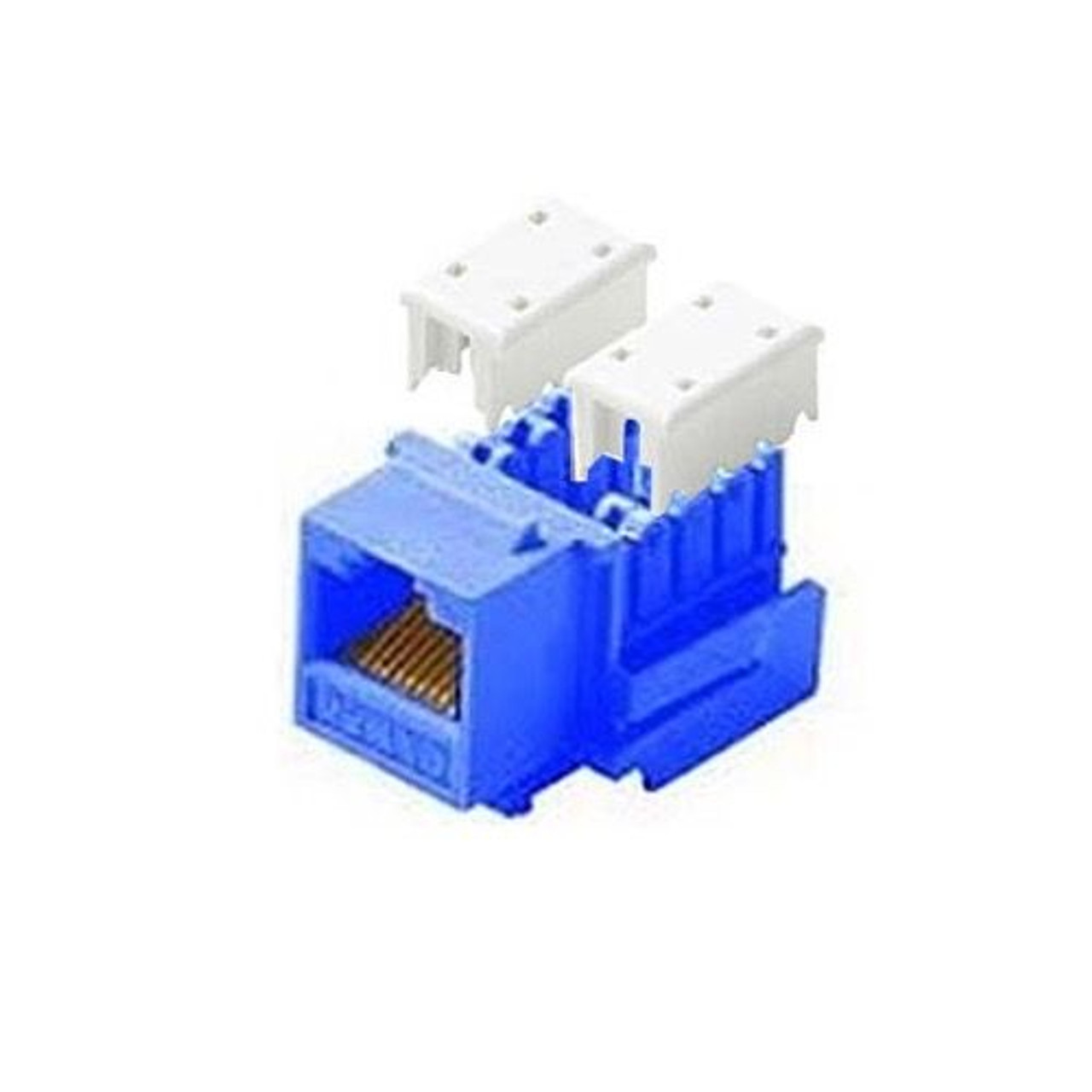 Eagle CAT5E Keystone Jack Insert Blue RJ45 110 Style 8P8C IDC RJ45 Connector Contacts One Piece RJ-45 8P8C Modular Cat 5e Network QuickPort 8 Wire Telephone Snap-In Computer Datacom Insert