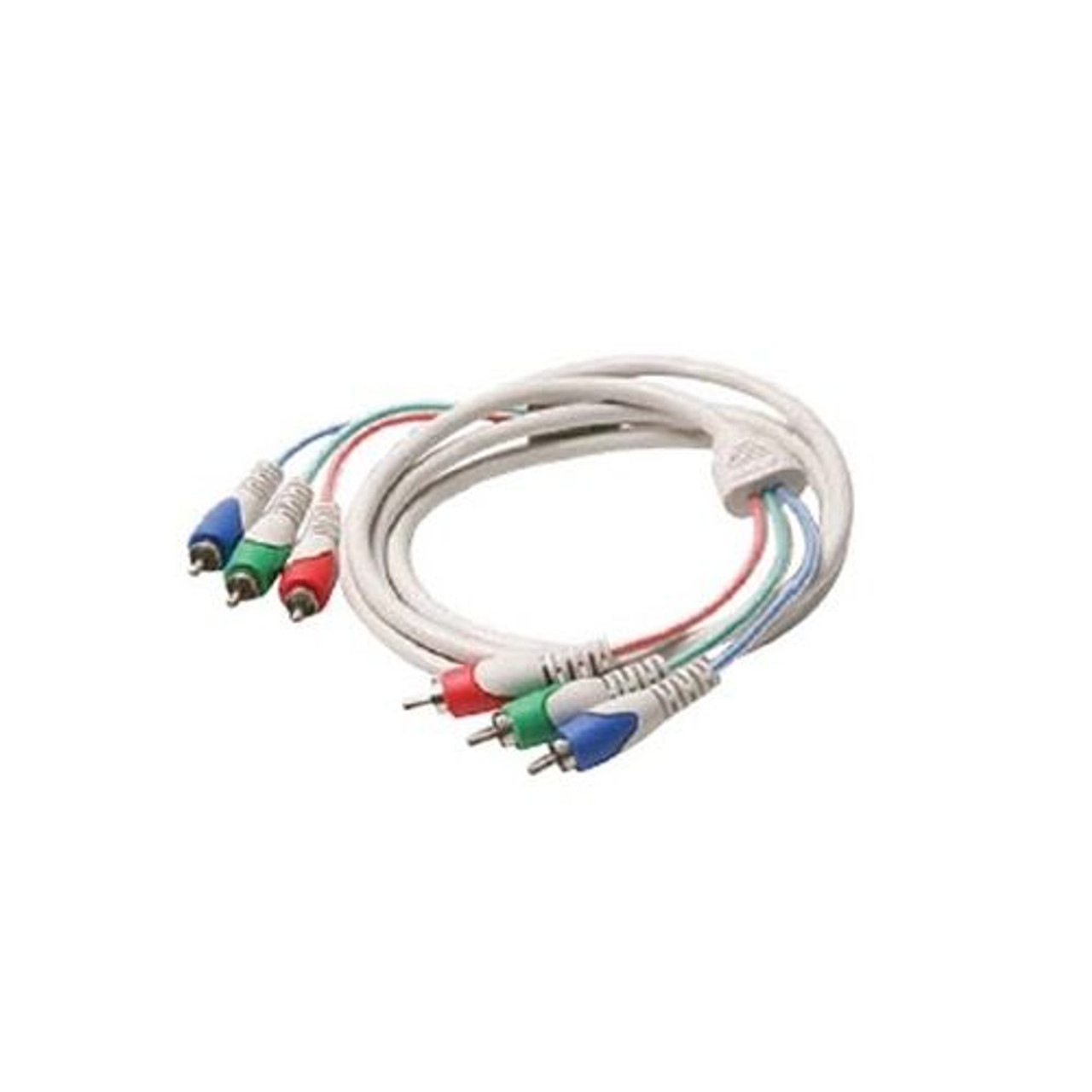 Eagle 12' FT 3-RCA Component Video Cable Male to Male Python RGB Mini Ultra Flex Satin Ivory Oxygen Free HDTV Video Signal Transfer PVC Jacket Plug Connector Interconnect Cable