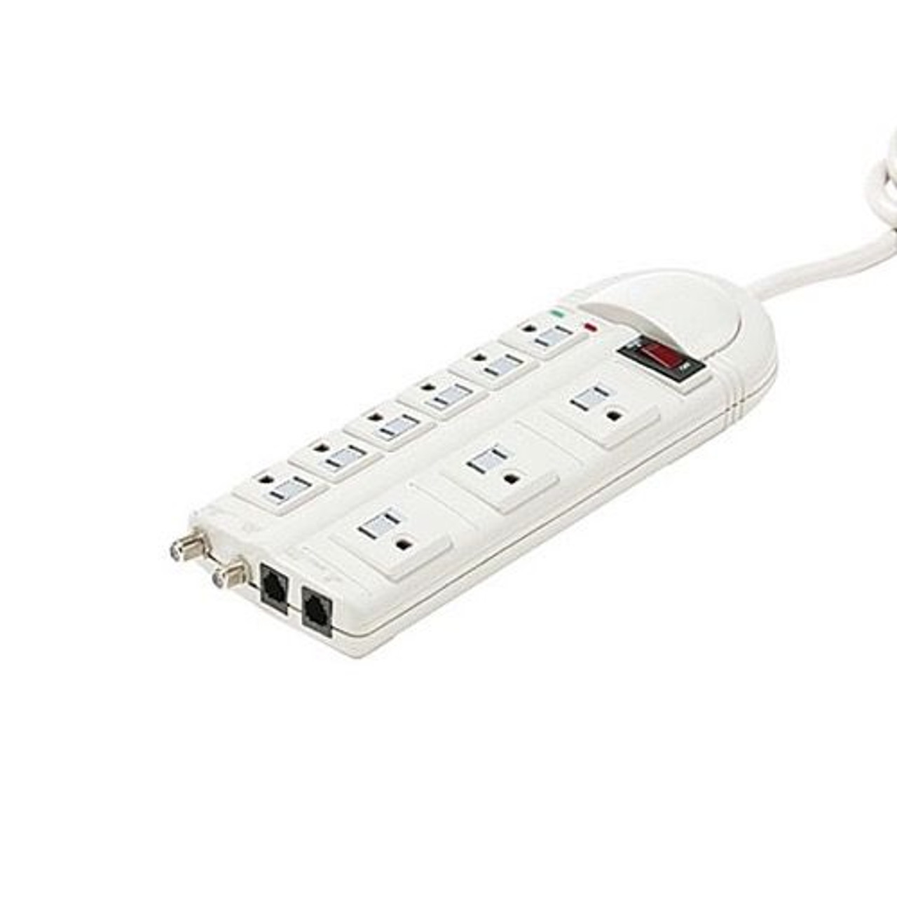 Eagle 9 Outlet Surge Suppressor Protector Strip 6' FT Cord 1500 Joules UL Phone Fax Modem TV Port 3 Line Protection Surge Power Protector with LED Surge and Wiring