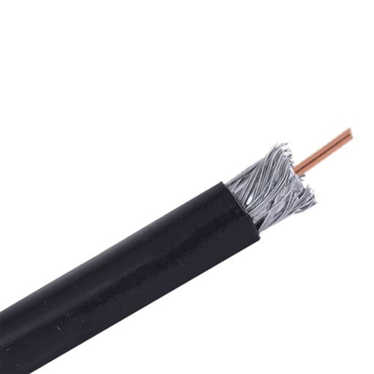 EAGLE 100 FT RG6 Quad Shield Coaxial Cable Direct Burial Outdoor 3GHz Black 18 AWG CCS 100 FT