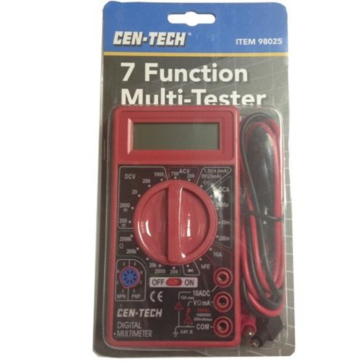 Cen-Tech 98025 7 Function Multimeter Tester DC AC Voltage