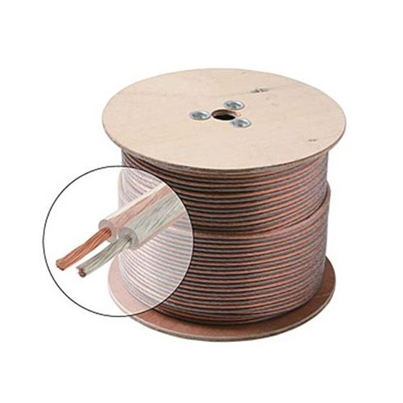 Eagle 100 FT 18 AWG GA Speaker Cable 2 Conductor Oxygen Free Clear Stranded Flexible Copper Polarized 2-Wire Bulk 18 Gauge Speaker Cable, 100 FT