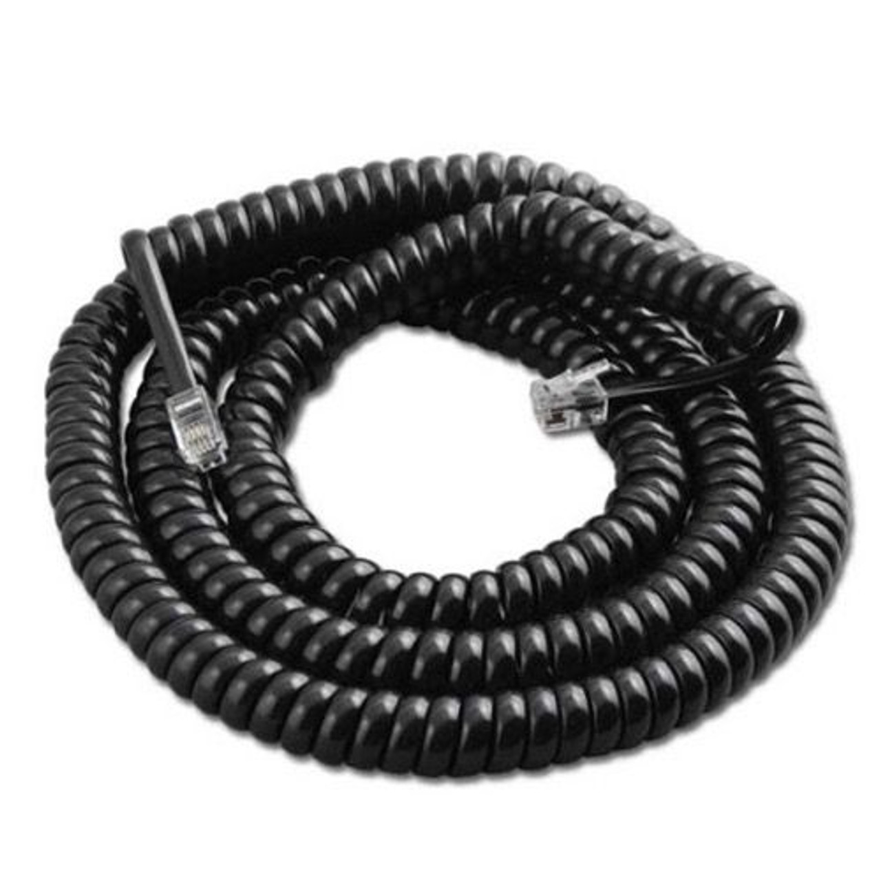 Steren BL-322-025BK 25 FT Coiled Handset Telephone Cord Black