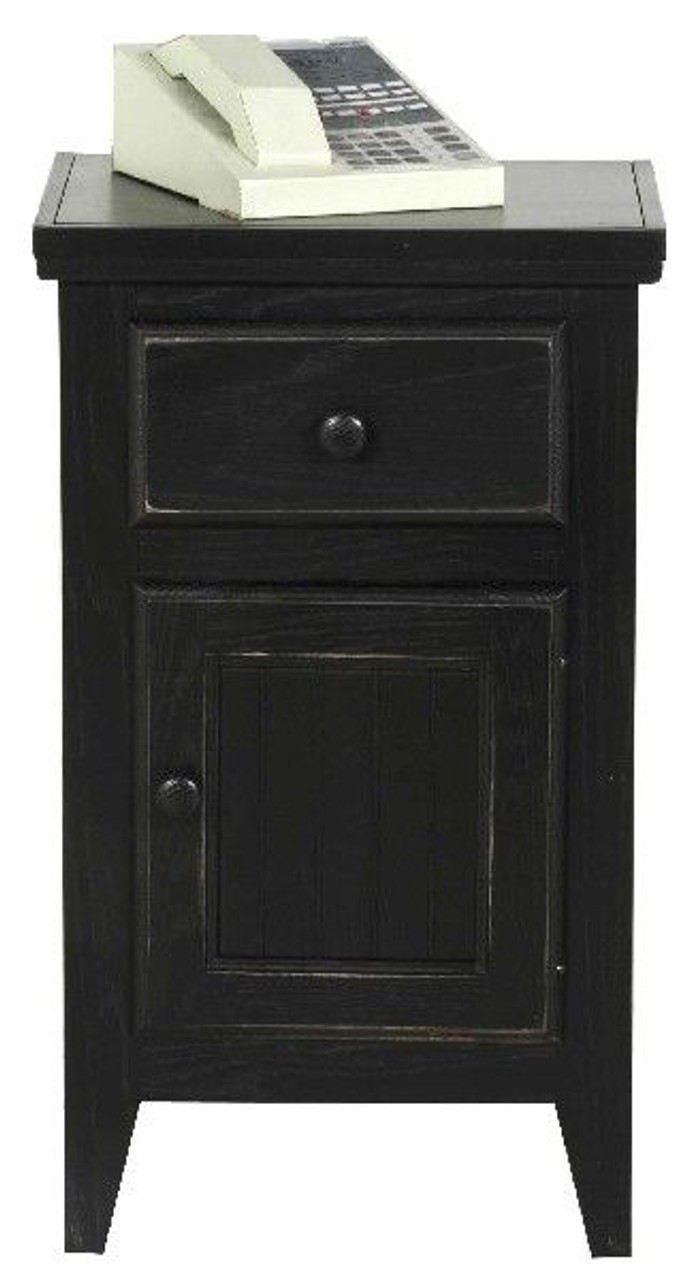 Eagle 16.5 x 28" Telephone Stand Java Sedona Painted Home Furniture with Solid Wood Lines, Straight Leg Design, Pull-Out Drawer and Hidden Bottom Storage, Shown in Antique Black Finish, Part # E-77005