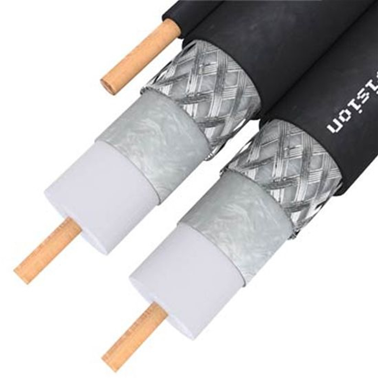 DirecTV CB3B06DSCR0-05 500 FT Dual RG6 Coaxial Cable 3 GHz Black Solid Copper With Ground Messinger