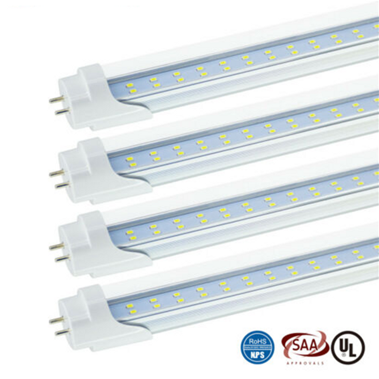 CNSUNWAY LED Tube Light Bulb T8 R17D HO Dual Pin No Ballast 8' FT Clear 72 Watt Dual Row 6000K Direct Wire Bypass