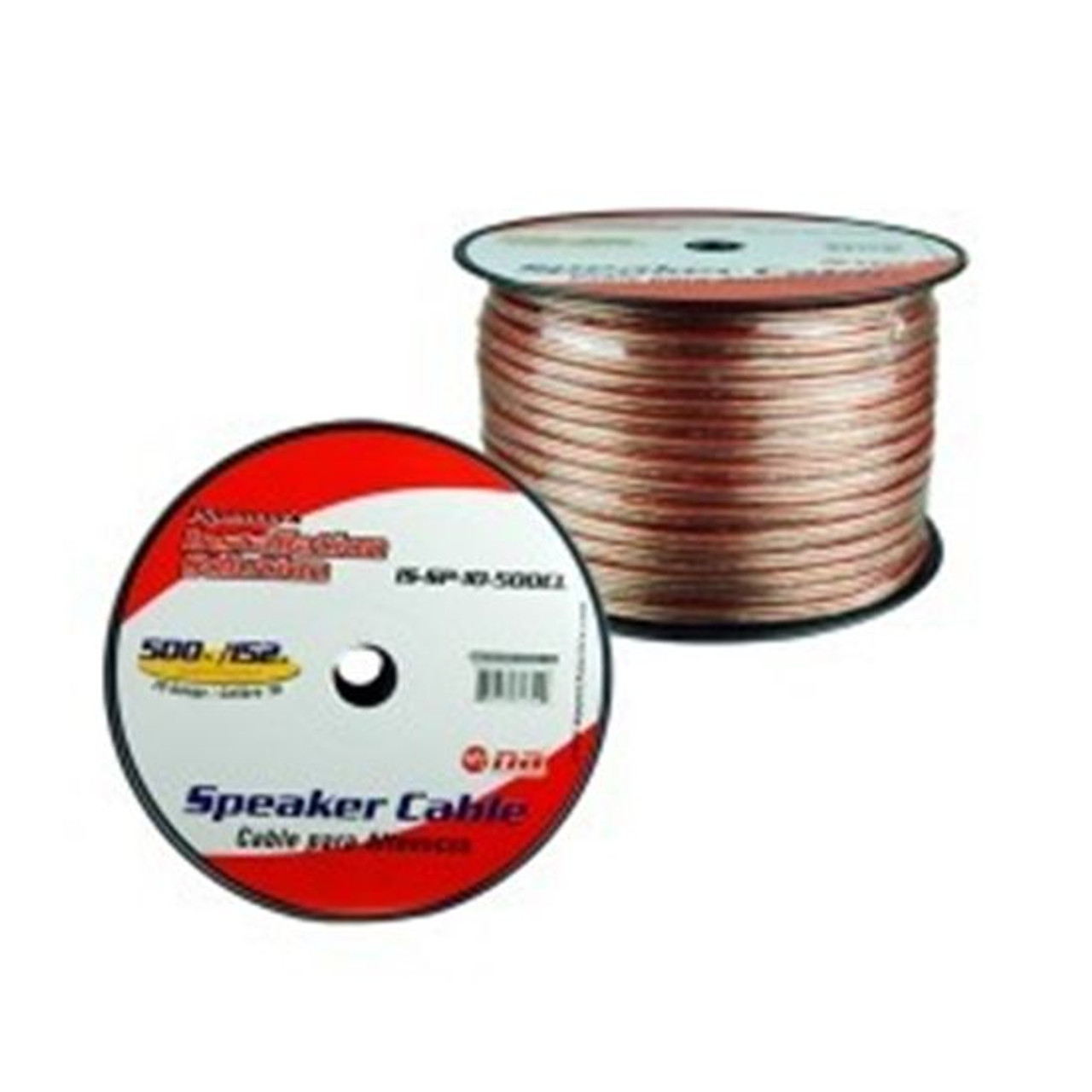Eagle IS-SP-10-500CL 500 FT Speaker Cable 10 AWG 2 Wire Conductor Audio Clear Stranded CCA Copper Polarized