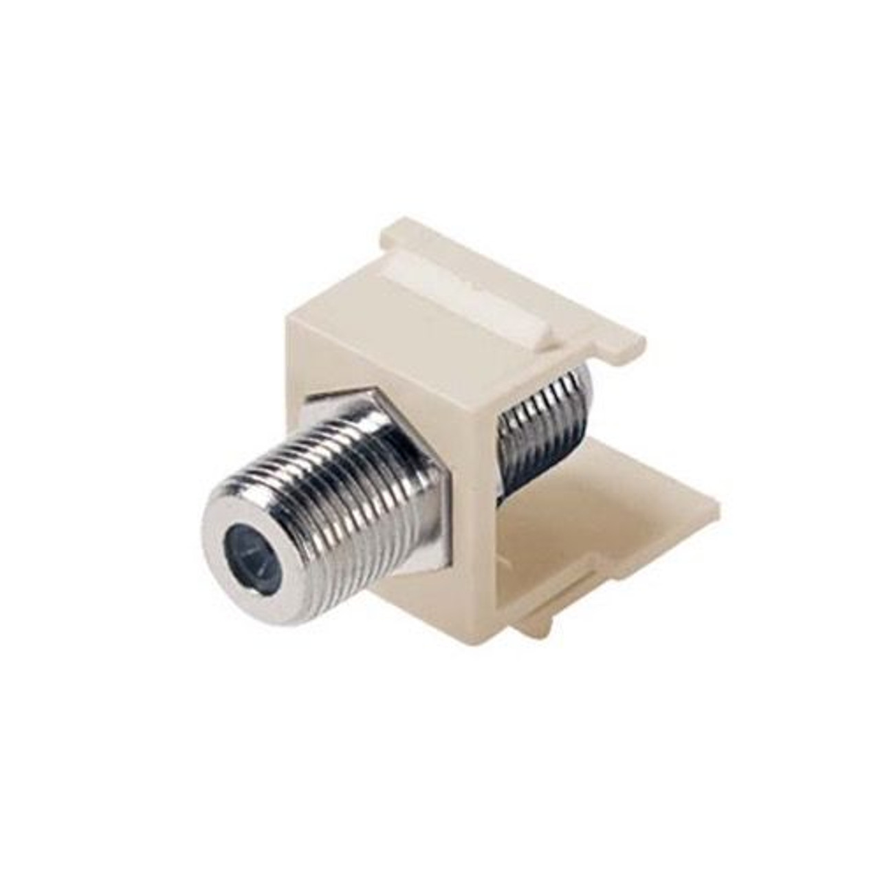 Eagle 10 Pack F Keystone Jack Coupler Insert Light Almond Connector F-81 Female to Female Barrel Light Almond F81 Insert Jack 75 Ohm Snap-In F-81 QuickPort Coax Cable TV Video Up To 1 GHz, Part # AF81SLA