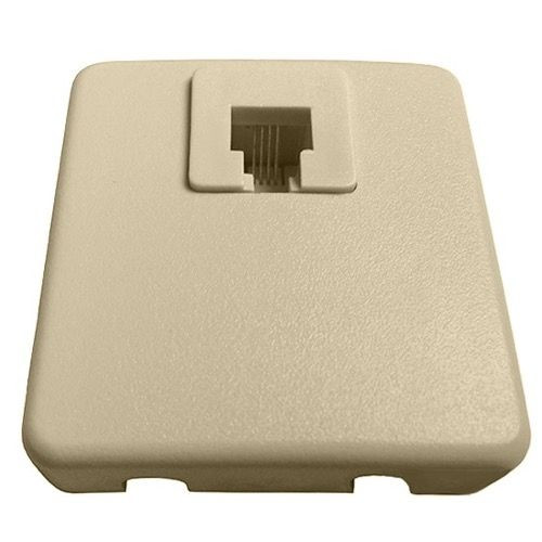 Modular Surface Mount Phone Jack Ivory Leviton C0245-I J-Box, Telephone 4 Wire Conductor Line Plug, Junction Block Cover, Part # C0245I