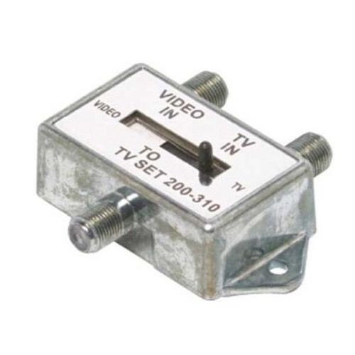RCA A/B Switch Slide Selector Coaxial 2-Way Selector 75 Ohm Coaxial Cable UHF / VHF V Antenna Signal Dual Source with F Connector, Low Loss 60 dB Isolation