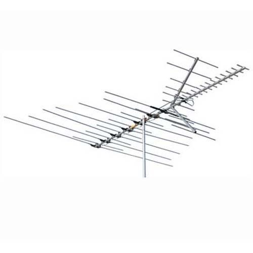 Channel Master 3679 Deep Fringe Cross Fire VHF / UHF / FM HD TV Antenna CM3679 46 Element Off-Air Local Signal Aerial 50 FT RG6 Coax With Gold F Connectors