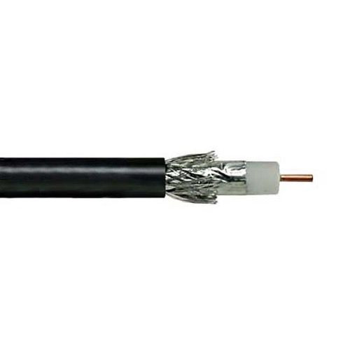 Eagle Aspen RG6 Quad Shield Coax 3 GHz DIRECTV 1000' FT RG-6 Quad Coaxial Cable Copper Clad Satellite Double Foil 18 Gauge Audio Video HDTV Digital Signal Distribution Black, Box, Part # 71B2R